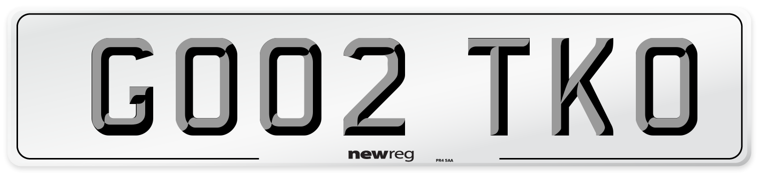 GO02 TKO Number Plate from New Reg